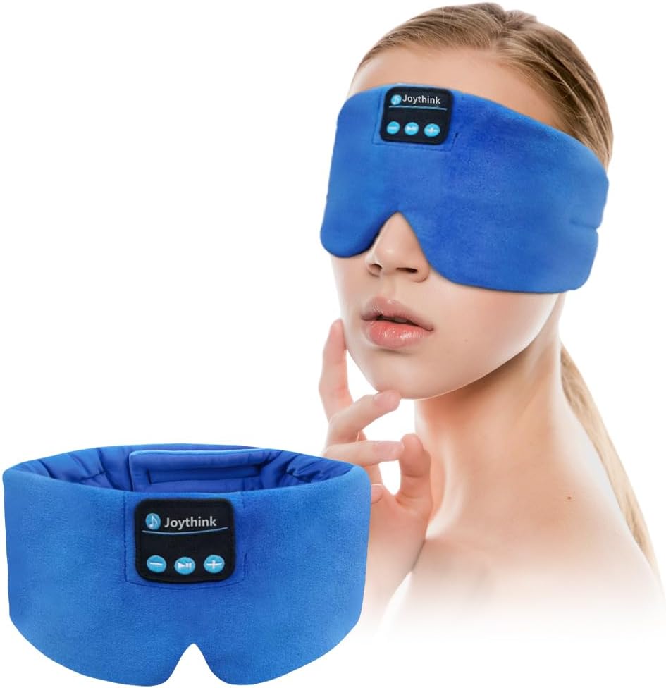 Joythink Sleep Headphones Bluetooth Headband Sleeping Eye Mask Kids Children Soft Wireless Sleep Headphones for Women Men Silk Speaker Bluetooth Earbuds for Side Sleeper Music Mask Cool