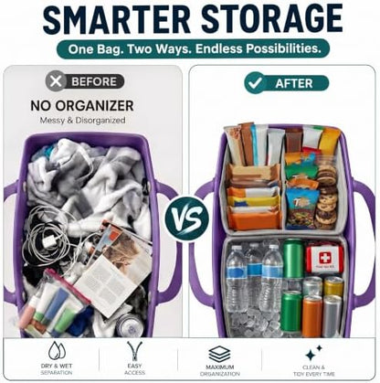 2-in-1 Cooler Insert for Bogg Bag,Cooler Organizer for Beach Rubber Tote