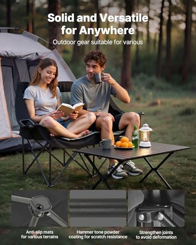 VEVOR Double Camping Chair, Oversized Two Person Camp Chair with 660 lbs