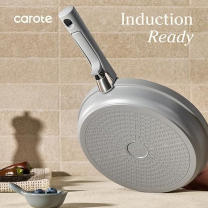 CAROTE 20pcs Ceramic Cookware Sets, Nonstick Pots and Pans Set Non Toxic