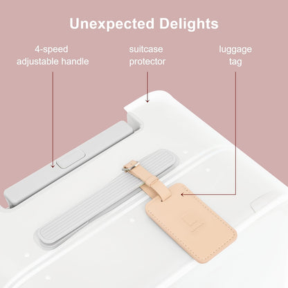 LEVEL8 Zipperless Carry On Luggage Airline Approved with Aluminum Frame, Cute Hardshell Suitcase with Spinner Wheels, Metal Rolling Travel Case with Tsa Locks, 20 Inch, Off White