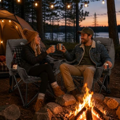 Oversized Camping Chairs for Adults Grey