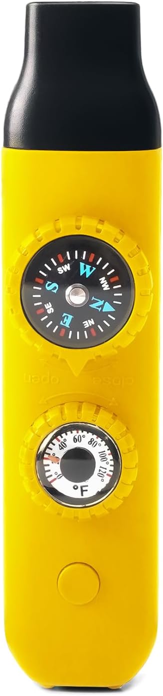 Multifunctional Survival Emergency Whistle for Kids with Compass Hiking Survival, Thermometer & Neck Lanyard | Emergency Safety Gear for Hiking, Camping, Kayaking, Boating, Climbing