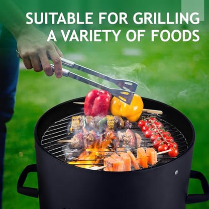 Outvita Vertical 18.8 Inch Steel Charcoal Smoker, 3-in-1 Portable, Black