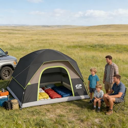 CAMPROS CP Tents for Camping 2/4/6 Person, Waterproof Windproof Dome Tent