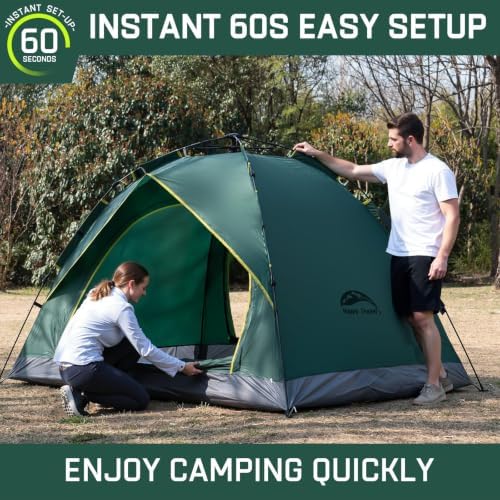 Happy Travel 2/4 Person Camping Tent, Instant Easy Pop Up Tents for Camping