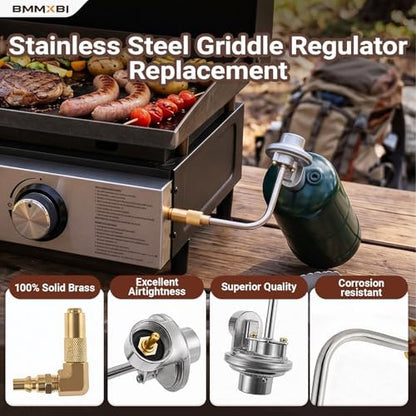 Griddle Regulator with 6FT Propane Adapter Hose for Blackstone 17/22 Inch Tabletop Griddles Gas Regulator Fit for CharBroil 19952085 Propane Regulator for Pit Boss & Member's Mark 22" Griddle Parts
