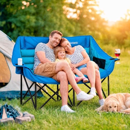 Youtanic Oversized Double Camping Chair, Folding Loveseat Camping Couch