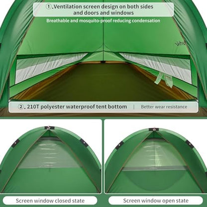 Naturehike 2-Person Camping Tent, Waterproof & Windproof, Easy to Set Up for Outdoor, Trekking, Backpacking