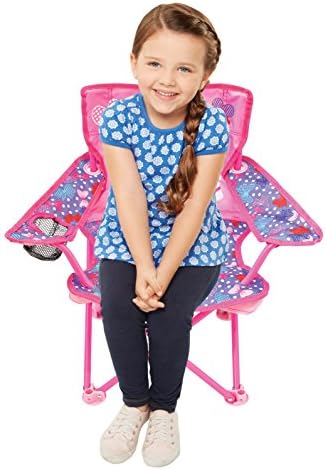 JAKKS Pacific Minnie Camp Chair for Kids, Portable Camping Fold N Go Chair with Carry Bag, Minnie - Bows