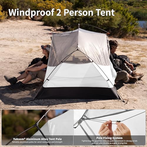 Naturehike Mongar Upgraded 1/2/3 Person Backpacking Tent,Waterproof Lightweight Camping Tent with Footprint