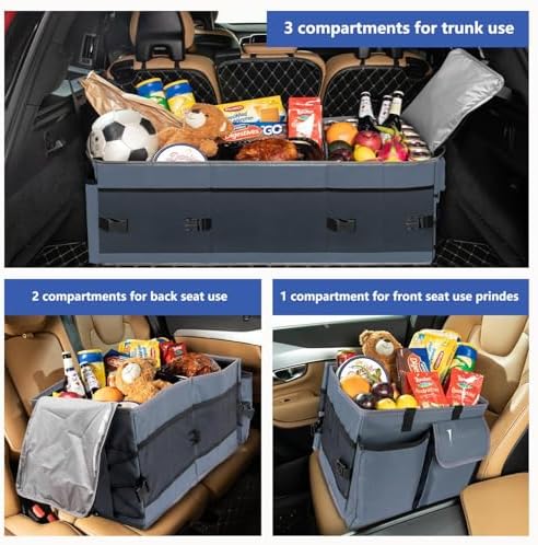 Trunk Organizer and Storage with Built-In Insulated Leak Proof Cooler Bag