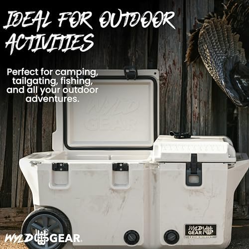 Wyld Gear 65 Quart Dual Compartment Hard Cooler with Wheels