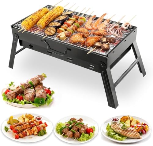 Portable Foldable Charcoal Grill 15" Tabletop BBQ