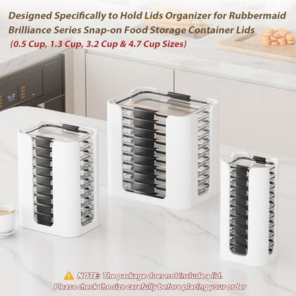 Lid Organizer for Rubbermaid Brilliance Nap-on Lids for 4.7/3.2/1.3/0.5 Cup