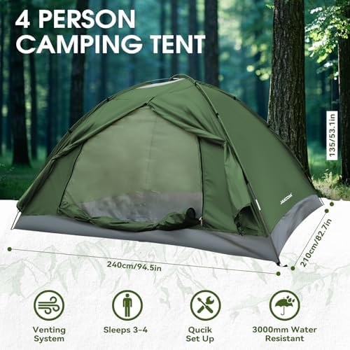 JAICOM 1-4 Person Camping Tent - Lightweight Backpacking Tent, Easy Set Up