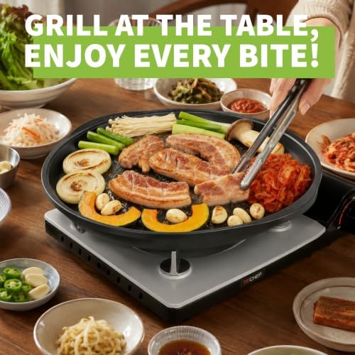 TECHEF - Korean BBQ Nonstick Grill Pan, KBBQ Grill Pan, PFOA-Free, Dishwasher Oven Safe, Made in Korea
