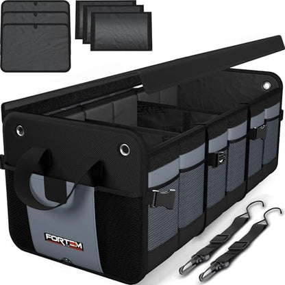 FORTEM Trunk Organizer - Collapsible Car Organizer & Storage Bag for SUVs