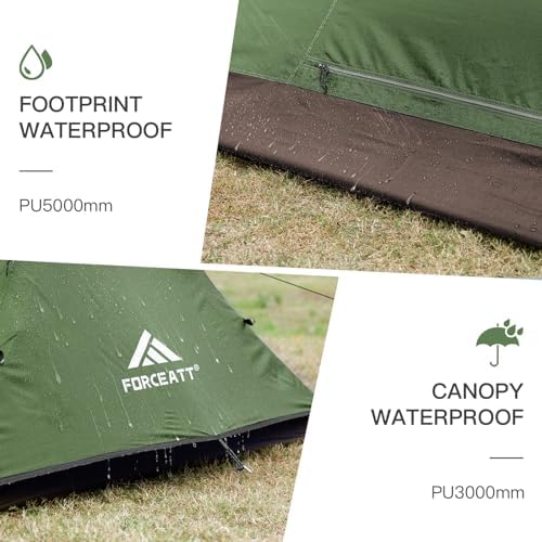 Forceatt Camping Tent 2 Person, Backpacking Tent Waterproof & Windproof, Ultralight Instant Tent with Rain Fly for Camping, Hiking, Outdoor