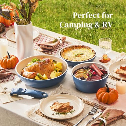 Redchef Nonstick Ceramic Cookware Set, Non Toxic Pots and Pans Set, 5 Pcs