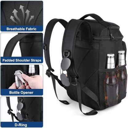 DEYACE Tactical Cooler Backpack, 33 Can 24L 20H Cold Retention Insulated Leak Proof Dual Compartment Cooler Lunch Box Bag with MOLLE System for Camping Hiking Beach Work