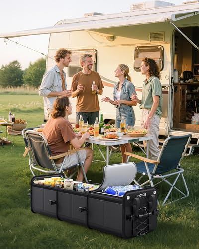 HOTOR Trunk Organizer - Car Organizer and Storage with Cooler Bag for SUV