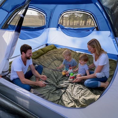 Night Cat Pop Up Tent 2-3 Persons Instant Set Up Tent with Footprint Tarp & Porch, Automatic Double Layer Waterproof Camping Tent with Rainfly