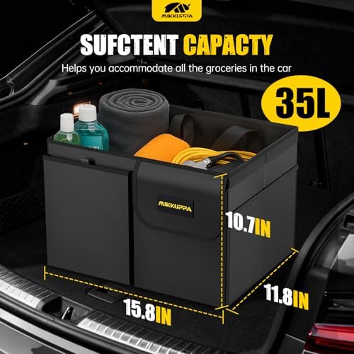 MIKKUPPA Trunk Organizer with Lid - 35L Collapsible Car Organizer, 2 Pcs