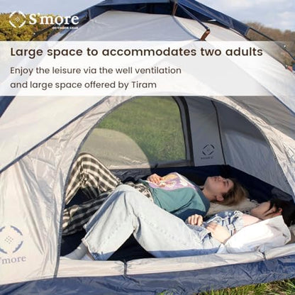 S'more Tirami Instant Setup Camping Tent, Dome Tent Included Rainfly Blocks Wind & Rain, Lightweight and Easy Set Up Outdoor Tent, 1/2 Person Quick Pop Up Tent Great for Hiking, Backing