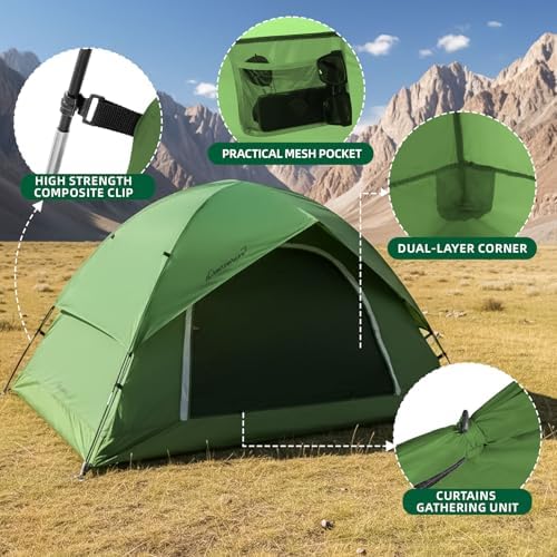 Clostnature Waterproof Camping Tent for 2 Person, 4 Person, Easy Setup Tent