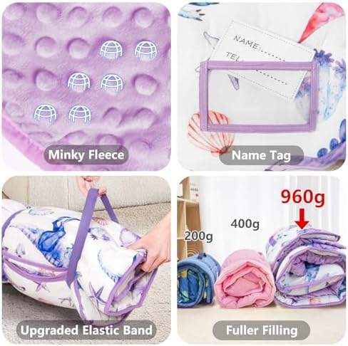 Primlect Toddler Nap Mat with Pillow, Thickened Extra Large Sleeping Bag