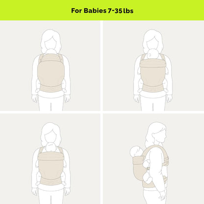 NEST BLANCHE Baby Carrier – Soft Cotton Linen Blend with Magnolia Jacquard Design, Adjustable and Ergonomic for Newborns and Toddlers (Daisy)