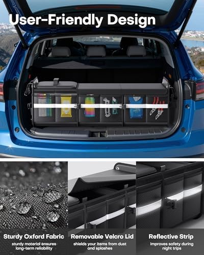 HOTOR Trunk Organizer - Car Organizer and Storage with Cooler Bag for SUV