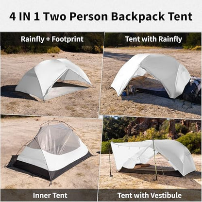 Naturehike Mongar Upgraded 1/2/3 Person Backpacking Tent,Waterproof Lightweight Camping Tent with Footprint