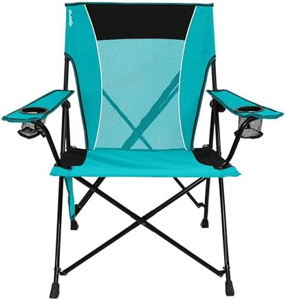 Kijaro Dual Lock Portable Camping Chair - Versatile Folding Sports and Outdoor Chair for Lawn - Locks Position - Ionian Turquoise