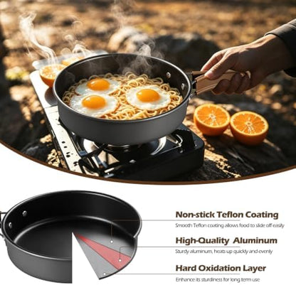 Leonyo 18PCS Camping Cookware Set, Camping Cooking Pot Pan Mess Kit