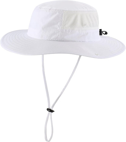 Home Prefer UPF50+ Mens Sun Hat Wide Brim Womens UV Protection Beach Bucket Hat for Fishing Hiking Snap Up Cowboy Hat