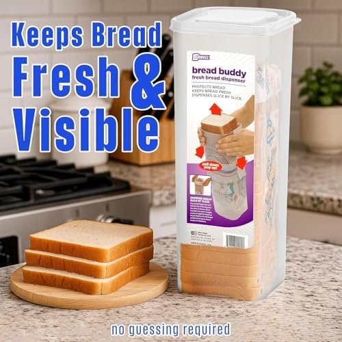 Buddeez Bread Buddy Bread Storage Container, White, 2-Pack