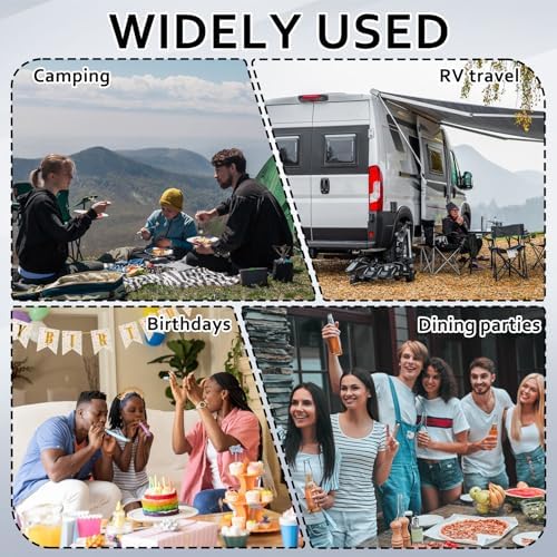 32-Piece Wheat Straw Dinnerware Set, Unbreakable Portable Camping Mess Kit with Plates & Bowls, Dishwasher & Microwave Safe for Family, Picnics & Travel (Colorful)