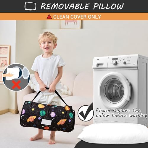 Lasoftan Toddler Nap Mat with Pillow and Blanket, Extra Large Rolled Napping Mats,Slumber Bags for Boys Girls,Kids Sleeping Bag for Daycare, Preschool Travel Camping