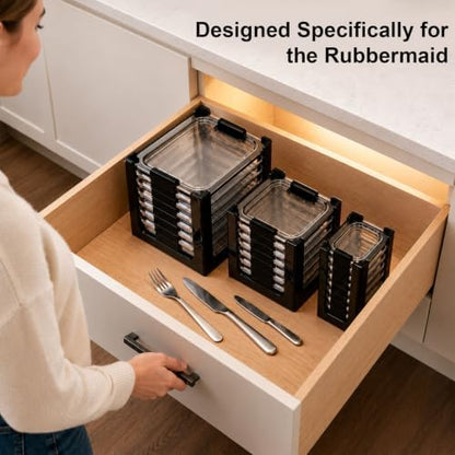 Lid Organizer for Rubbermaid Brilliance, Fits 0.5, 1.3, 3.2 & 4.7 Cup