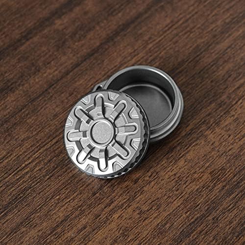 Titanium Waterproof Pill Case Travel Pill Organizer Bottle EDC Capsule Container Portable Pocket Metal Box with Chain for Camping, Hiking, Fishing Mecha Style, Magnetic Polishing