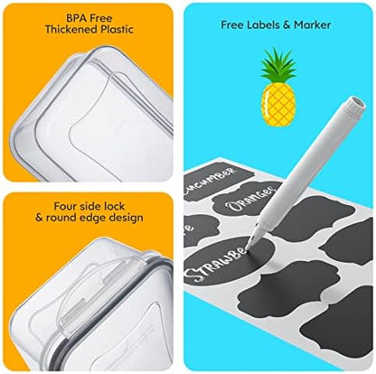 34 PCS Food Storage Containers with Lids Airtight(17 Lids &17 Containers)