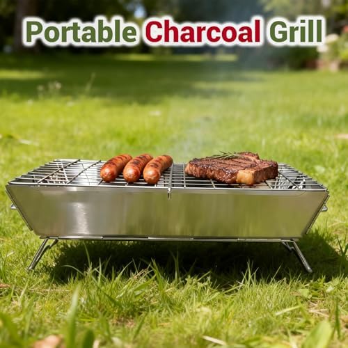 Charmline 16x9 in Small Portable Charcoal Grill, Small Fire Pit