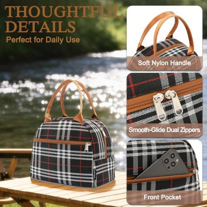 FlowFly Insulated Lunch Cooler Bag - Tote Bag Organizer for Women/Men, W&B