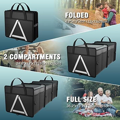 K KNODEL Trunk Organizer Storage with Cooler for Car and SUV (Large, Black)