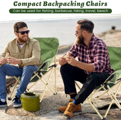 FairySandy 2 Pack Lightweight Camping Chair, Supports 330 Lbs