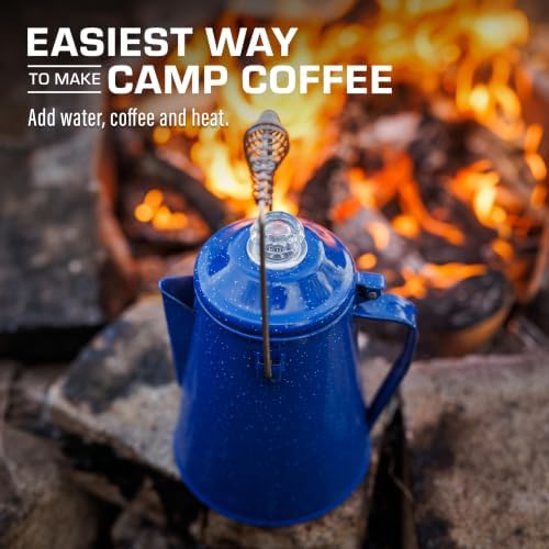 COLETTI Classic Percolator Coffee Pot — The Most Nostalgic Camping Coffee Pot, Now Modernized [Blue Enamel, 12 Cup]