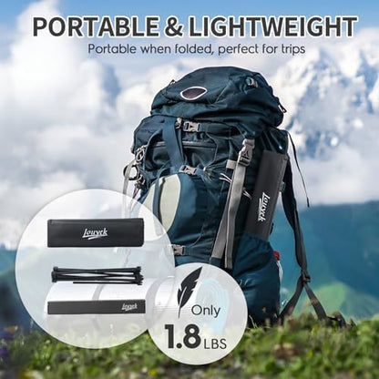 JOUYEK Small Camping Table Ultralight Aluminum Folding Portable Table Black