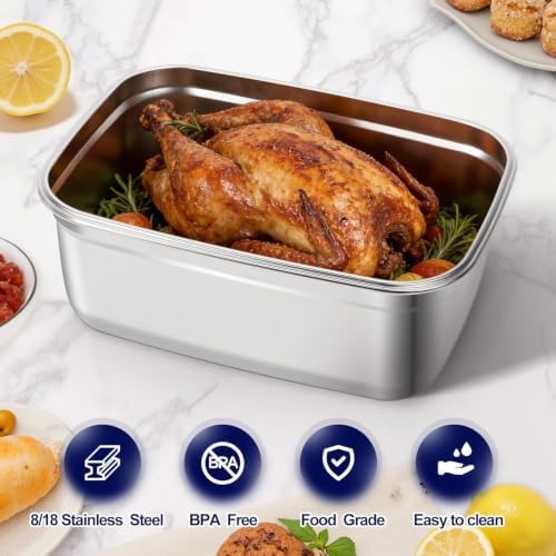 QCQHDU Kimchi Containers, Stainless Steel Food Storage Containers with Lids